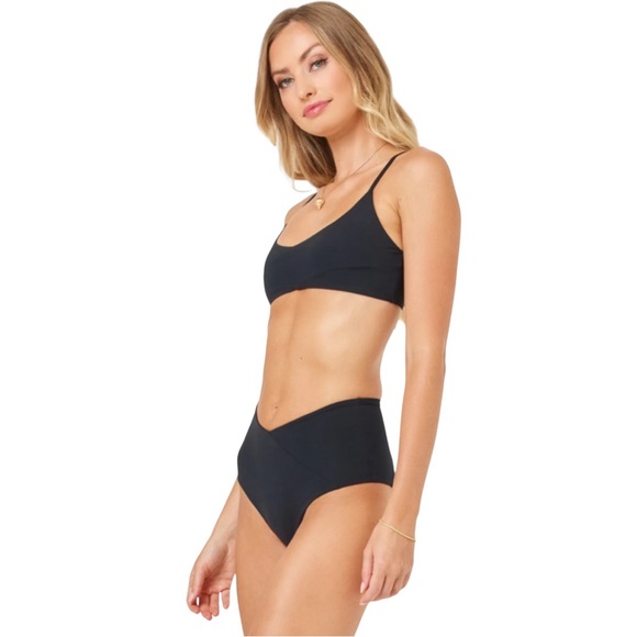 L*Space | High Tide Bikini Bottom, in Black, Size L - Picture 5 of 8